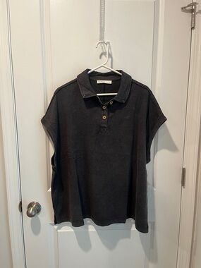 Black Polo Sleeveless Top